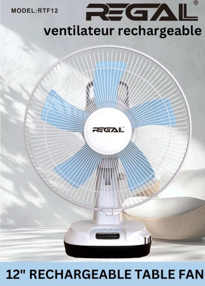 پنکه شارژی رومیزی Regal مدل RTF12