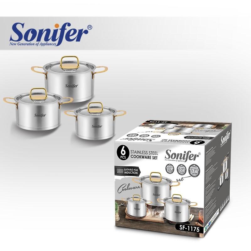 سرویس قابلمه استیل 6 پارچه سونیفر SF-1175