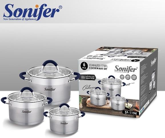 سرویس قابلمه استیل 6 پارچه سونیفر SF-1194