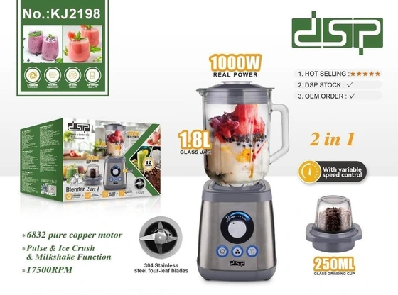 مخلوط‌کن و آسیاب DSP 1000 وات مدل KJ2198