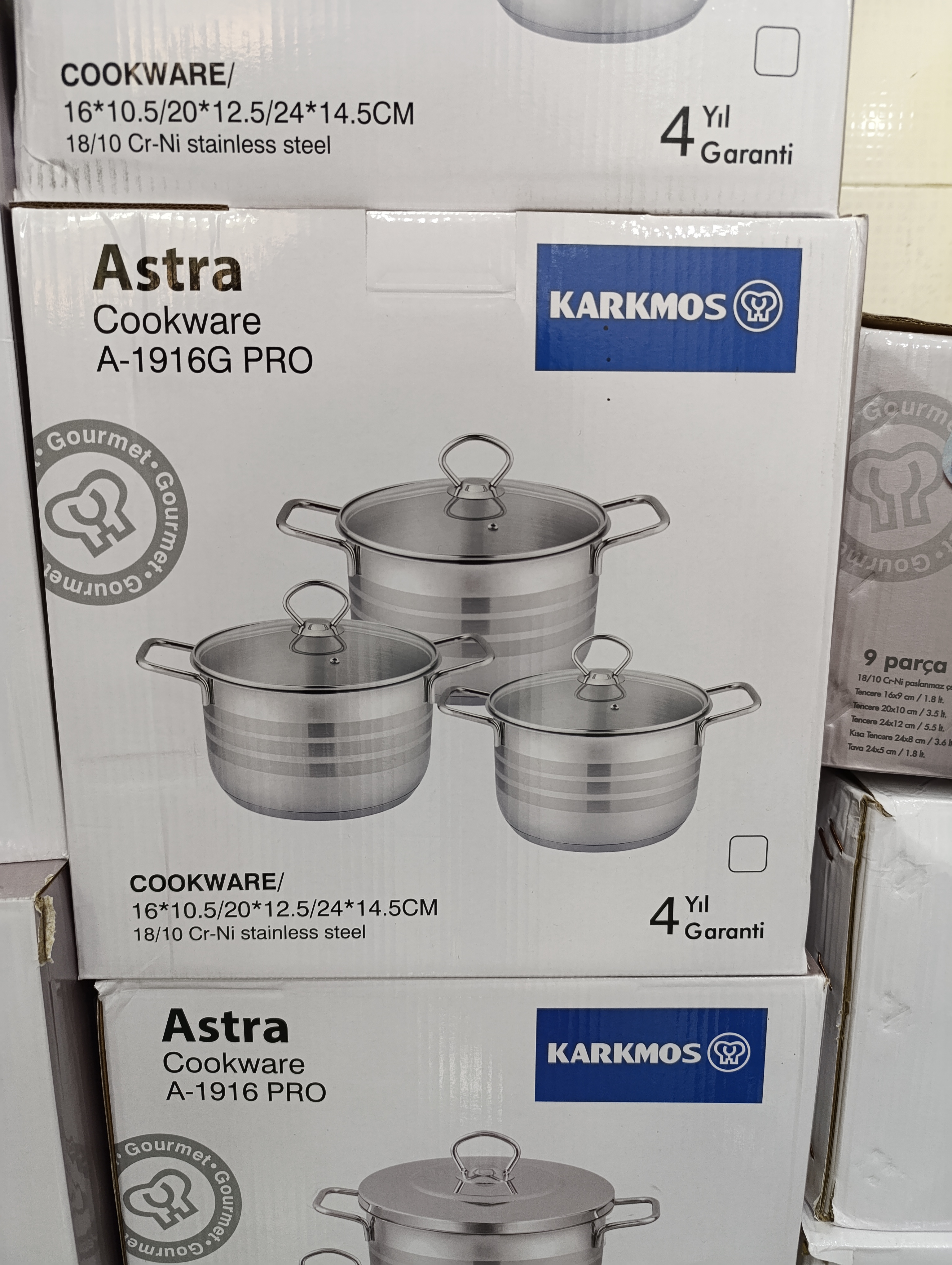 سرویس قابلمه 6 پارچه  استیل آسترا مارک  کارکموس KARKMOS A-1916G PRO