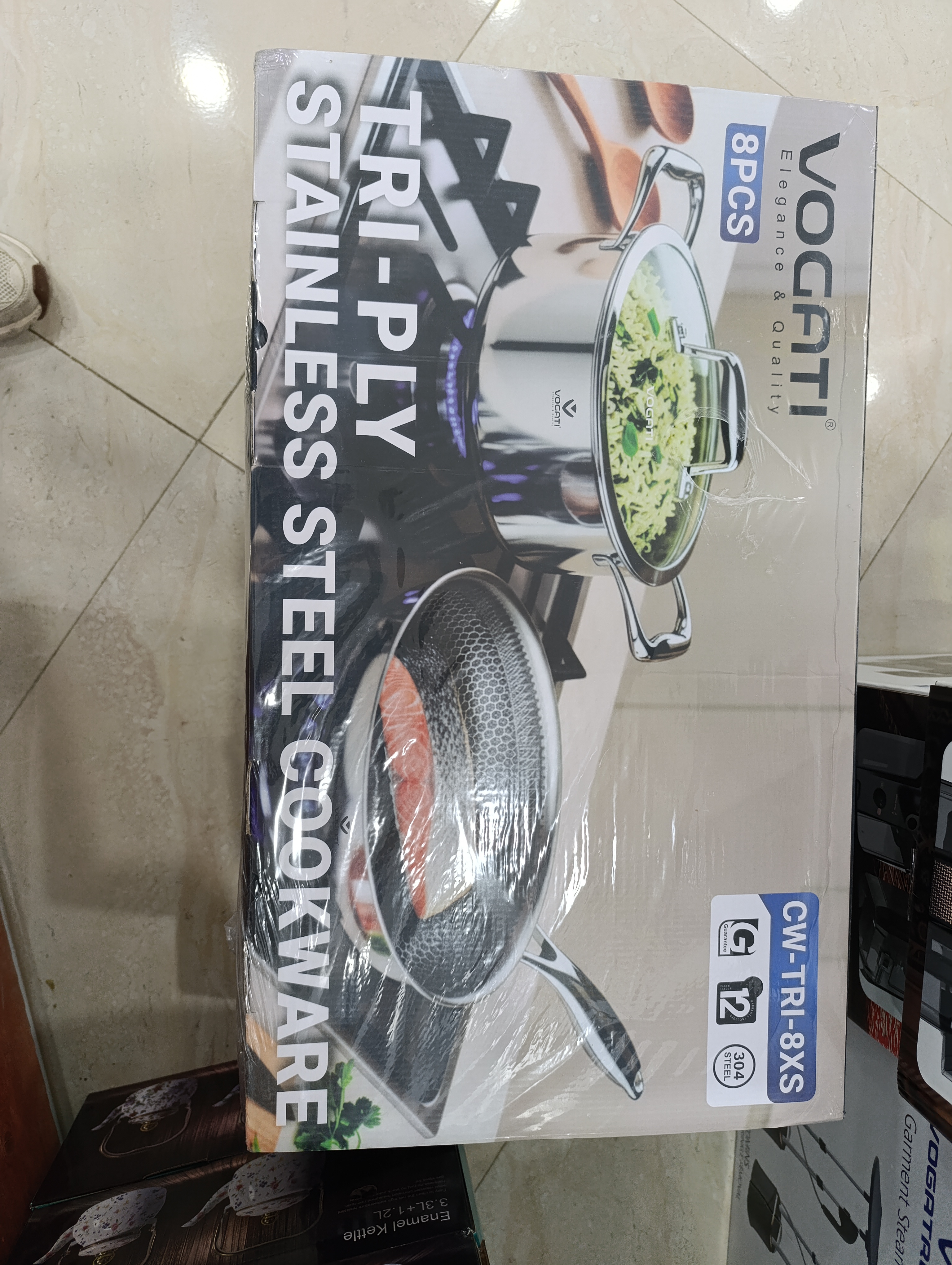 سرویس قابلمه کف لیزری استیل ووگاتی مدل CW-TRI-8XS