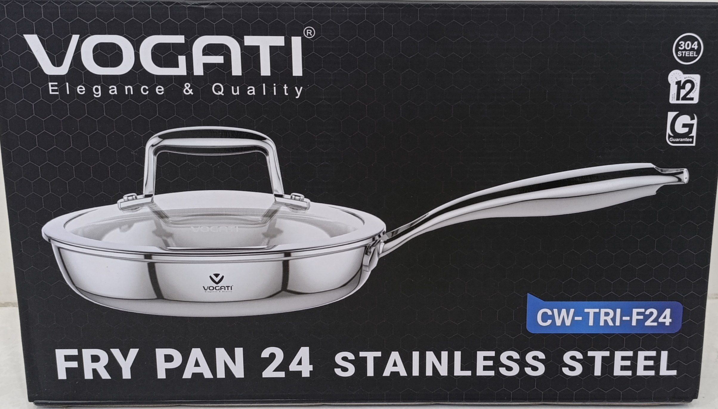 ماهیتابه استیل کف لیزری ووگاتی CW-TRI-F24