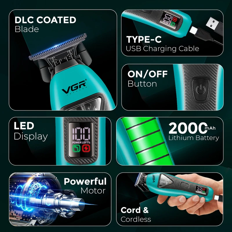 ماشین اصلاح و خط زن وی جی آر مدل V-035T