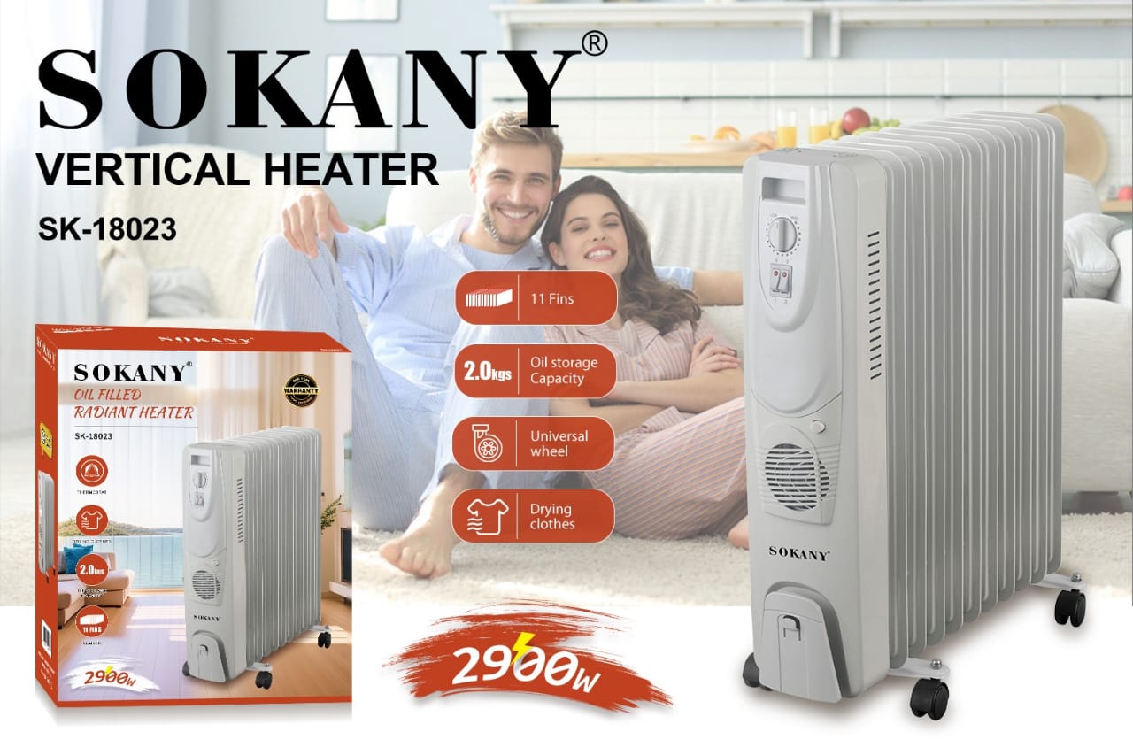 بخاری روغنی سوکانی SOKANY مدل SK-18023 | شوفاژ برقی 2900 وات