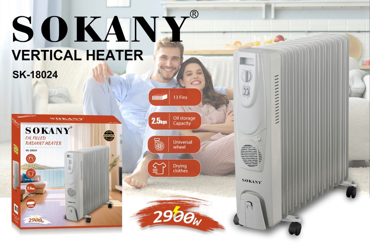 شوفاژ برقی سوکانی مدل SK-18024 | بخاری روغنی 2900 وات 13 پره